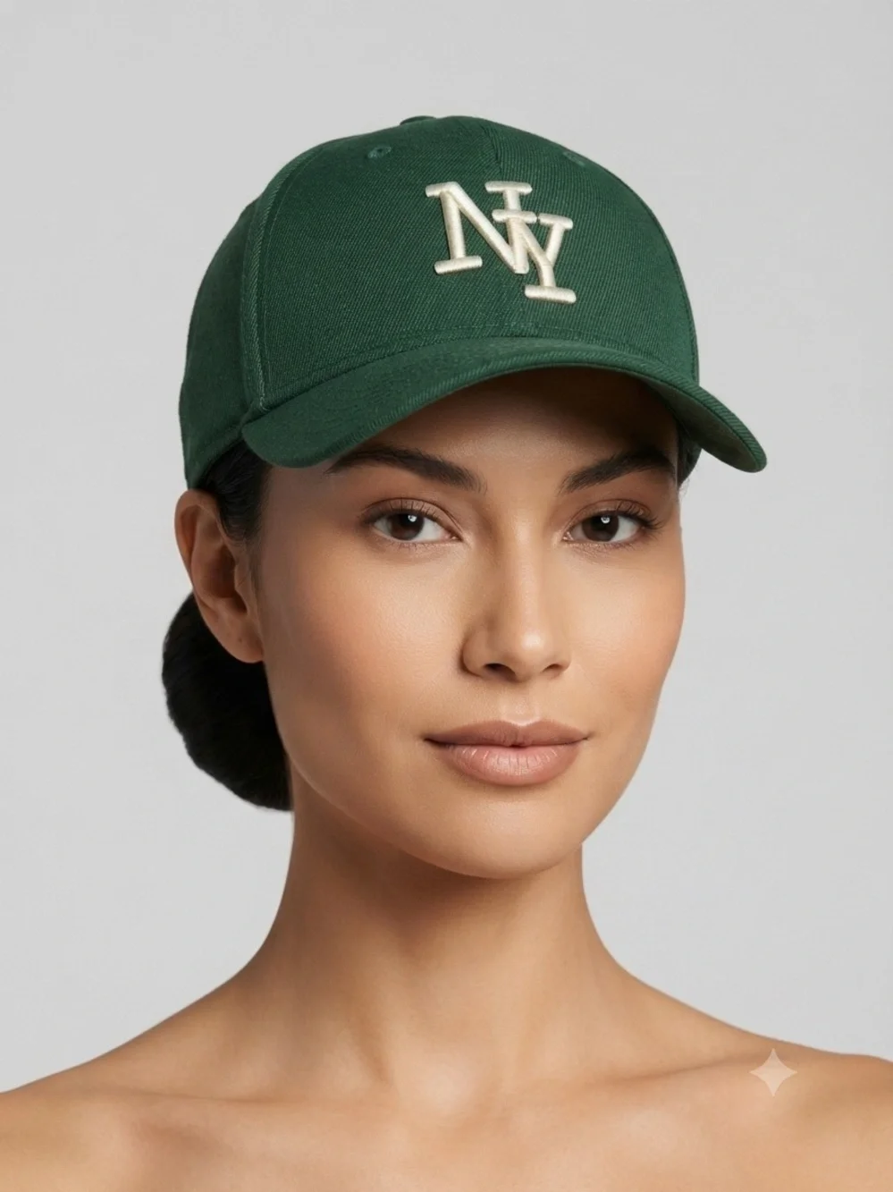Embroidered NY Logo Green Baseball Cap